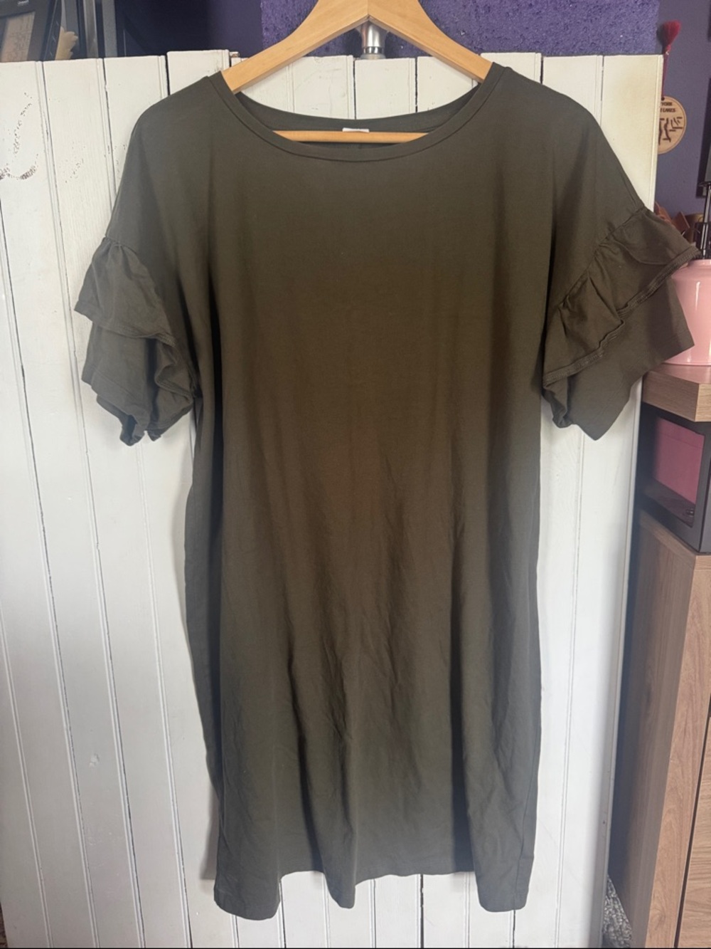 GAP T-Shirt Dress Olive Green Size M Tall